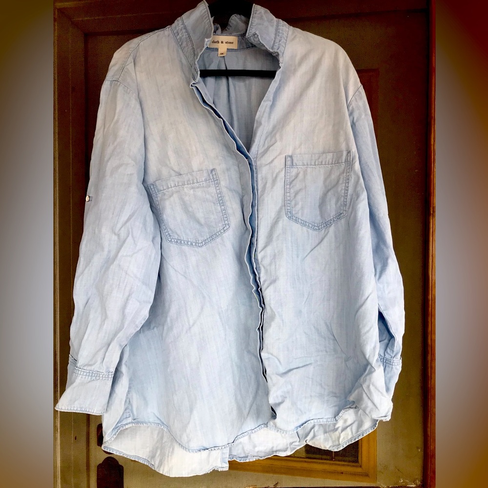 Womens Plus size Chambray shirt 3x Cloth and Stone